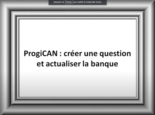 projican creer une question et actualiser la banque